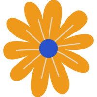 decoración. grande amarillo azul flor png