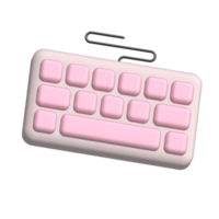 Keyboard 3d render illustration isolated png