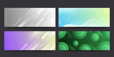 background banners. colorful, bright green gradient elegant bright collection set eps 10 vector