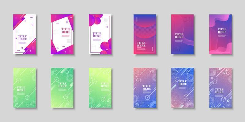 Modern background. template story, abstract frame, colorful, gradation, business, collection set eps 10