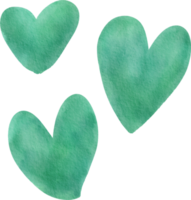 verde acuarela corazón elemento clipart png