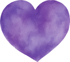 Purper waterverf hart element clip art png