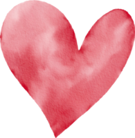 Red Watercolor Heart Element Clipart png