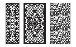 Decorative floral patterns, geometric template for cnc laser cutting vector