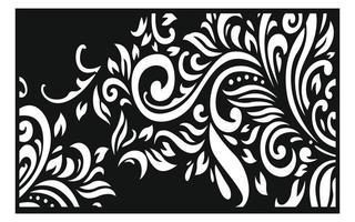 Black patterns with white background, Islamic vectors with floral panels for CNC laser cutting