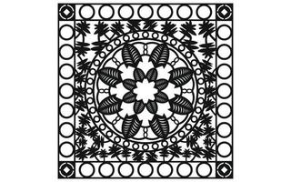 Black patterns with white background, Islamic vectors with floral panels for CNC laser cutting