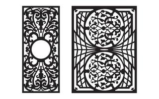 Decorative floral patterns, geometric template for cnc laser cutting vector