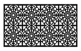 Black patterns with white background, Islamic vectors with floral panels for CNC laser cutting