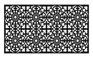 Black patterns with white background, Islamic vectors with floral panels for CNC laser cutting