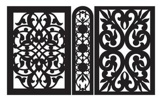 Decorative floral patterns, geometric template for cnc laser cutting vector