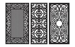 Decorative floral patterns, geometric template for cnc laser cutting vector