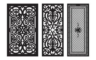 Decorative floral patterns, geometric template for cnc laser cutting vector