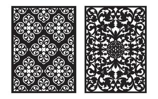 Decorative floral patterns, geometric template for cnc laser cutting vector