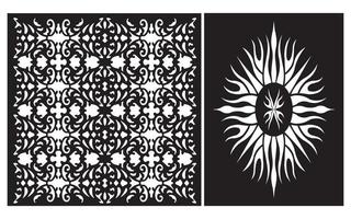 Decorative floral patterns, geometric template for cnc laser cutting vector