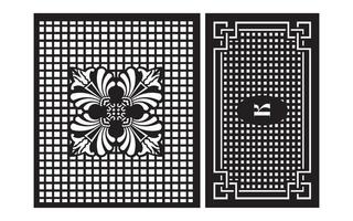 Decorative floral patterns, geometric template for cnc laser cutting vector