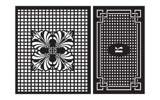 Decorative floral patterns, geometric template for cnc laser cutting vector