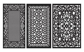 Decorative floral patterns, geometric template for cnc laser cutting vector
