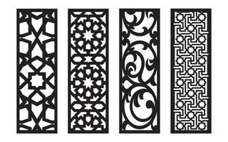 Decorative floral patterns, geometric template for cnc laser cutting vector