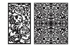 Decorative floral patterns, geometric template for cnc laser cutting vector