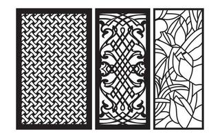 Decorative floral patterns, geometric template for cnc laser cutting vector