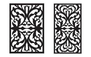 Decorative floral patterns, geometric template for cnc laser cutting vector