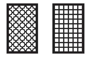 Black patterns with white background, Islamic vectors with floral panels for CNC laser cutting