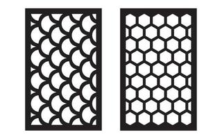 Decorative floral patterns, geometric template for cnc laser cutting vector