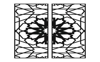 Black patterns with white background, Islamic vectors with floral panels for CNC laser cutting