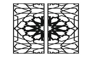 patrones negros con fondo blanco, vectores islámicos con paneles florales para corte láser cnc