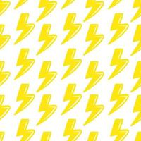 Lightning icon seamless vector pattern. Cartoon childish fabric print template.