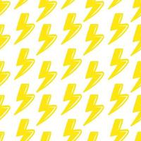 Lightning icon seamless vector pattern. Cartoon childish fabric print template.