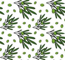 Olives green seamless pattern. Vector image white outline endless for fashion, print, textile, cover