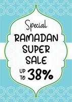 Ramadan sale banner or card design with bright Islamic nuances. Vector illustration of place for text