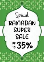 Ramadan sale banner or card design with bright Islamic nuances. Vector illustration of place for text