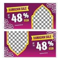 Editable Ramadan sale banner template. with mandala ornaments. Design for social media, print and web. Vector illustration