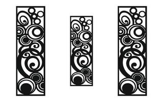 Black patterns with white background, Islamic vectors with floral panels for CNC laser cutting