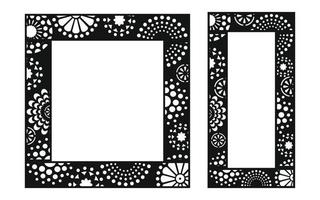 Black patterns with white background, Islamic vectors with floral panels for CNC laser cutting