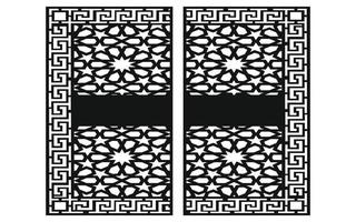 Black patterns with white background, Islamic vectors with floral panels for CNC laser cutting