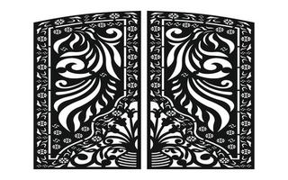 Black patterns with white background, Islamic vectors with floral panels for CNC laser cutting