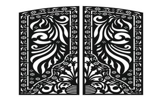 Black patterns with white background, Islamic vectors with floral panels for CNC laser cutting