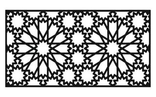 Black patterns with white background, Islamic vectors with floral panels for CNC laser cutting
