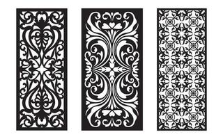 Decorative floral patterns, geometric template for cnc laser cutting vector