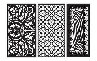 Decorative floral patterns, geometric template for cnc laser cutting vector