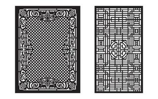 Decorative floral patterns, geometric template for cnc laser cutting vector