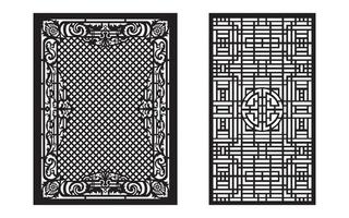 Decorative floral patterns, geometric template for cnc laser cutting vector