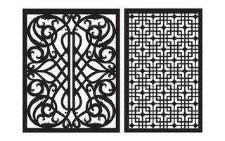 Decorative floral patterns, geometric template for cnc laser cutting vector