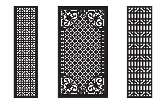 patrones florales decorativos, plantilla geométrica para corte por láser cnc vector