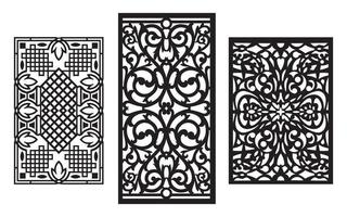 Decorative floral patterns, geometric template for cnc laser cutting vector