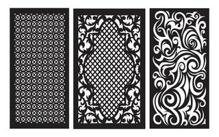 Decorative floral patterns, geometric template for cnc laser cutting vector