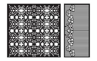 Decorative floral patterns, geometric template for cnc laser cutting vector